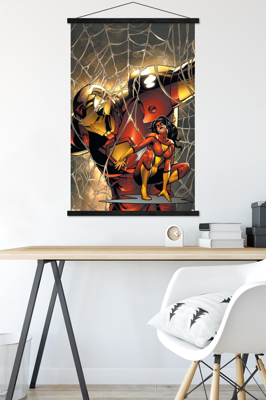 Marvel Comics - Spider Woman - Marvel Adventures Iron Man #10 Wall Poster with Wooden Magnetic Frame, 22.375" x 34"