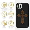 thumbnail image 4 of Case Yard Wooden Case for iPhone-12/12-Pro Soft TPU Silicone cover Slim Fit Shockproof Wood Protective Phone Cover for Girls Boys Men and Women Supports Wireless Charging Cross 7 Design, 4 of 7