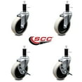 thumbnail image 2 of 4 Inch Thermoplastic Wheel 1-1/8 Inch Expanding Stem Caster Set with 2 Brakes, 2 of 2