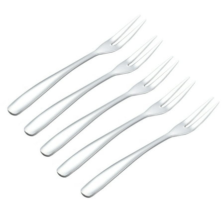 

FRCOLOR 5 pcs Delicate Useful Stainless Steel Fruit Fork Cake Fork Exquisite Fork for Children Use (Thicken Fork)
