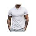 thumbnail image 2 of Mens Knit Polo Shirts Casual Short Sleeve Button Down Polo Shirt Performance Golf Polo Shirt Moisture Wicking Quick Dry Short For Men Casual Activewear White S, 2 of 6