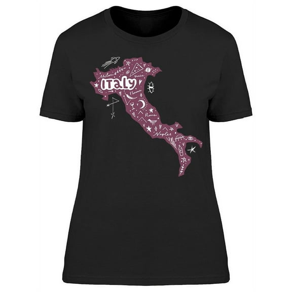 Stylish Italy Country T-Shirt Women -Image by Shutterstock, Female Large