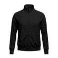 thumbnail image 4 of Qingpeng Mens Full Zipper Stand Collar Track Jacket Lightweight Raglan Sleeve Athletic Tops Ribbed Cuffs Casual Sports Jacket, 4 of 5