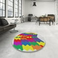 thumbnail image 4 of Ahgly Company Machine Washable Indoor Square Transitional Rogue Pink Area Rugs, 5' Square, 4 of 7