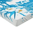 thumbnail image 2 of Ambesonne Tropical Fitted Sheet, Hawaiian Island Aqua, Twin XL Size, Aqua White, 2 of 3