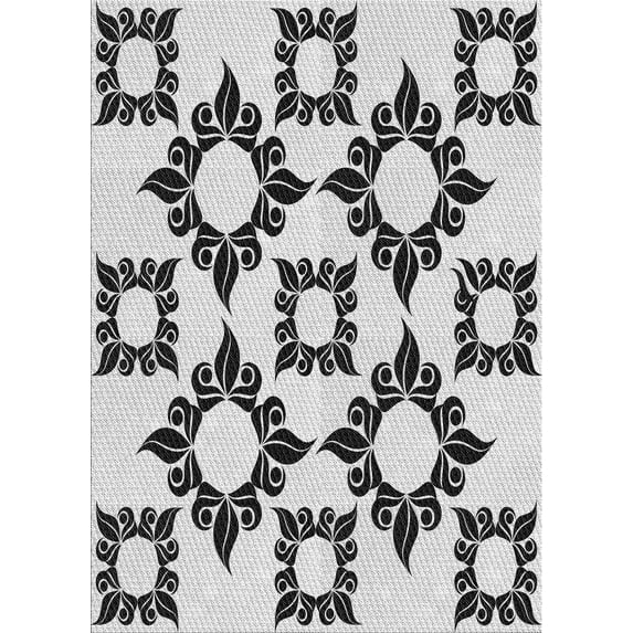 Ahgly Company Machine Washable Indoor Rectangle Transitional White Smoke Area Rugs, 3' x 5'