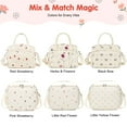 thumbnail image 6 of Inosoo Large Capacity Reusable Lunch Bag for Woman, Handheld or Shoulder Carry Insulated Lunch Box, Corduroy Fabric with Herb and Flower Pattern, 6 of 15