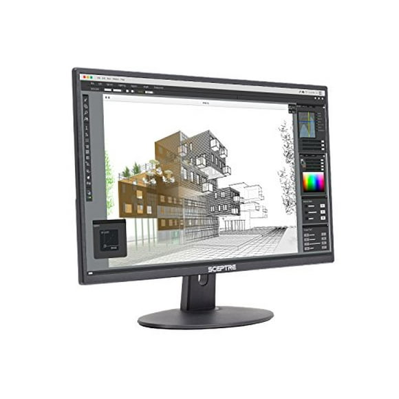 Sceptre E275W-19203R 27" Ultra Thin 1080P LED Monitor 2X HDMI VGA Build-in Speakers, Metallic Black 2018