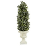 Regency Flocked Artificial Sage Cone Tabletop Topiary 24"
