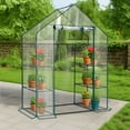 thumbnail image 1 of Ktaxon Mini Walk-in Greenhouse with PVC Cover, 4-Tier Indoor Outdoor Plant House for Garden Backyard, 56 x 29 x 77 Inches, Transparent, 1 of 10
