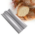 thumbnail image 3 of Oraceous Pan Perforated Nonstick French Bread Tray 2 Loaf Mold Cooking Bakers Molding ( Silver ), 3 of 10
