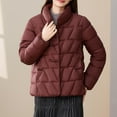 thumbnail image 5 of Down Jacket for Womens Solid Basic Thermal Coats Lounge Warm Long Sleeve Cotton-Padded Jacket Spring Outfits 2025 Pullover Fall Winter Clothes, 5 of 5