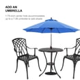 thumbnail image 2 of Polar Aurora 3 Piece Cast Aluminum Patio Bistro Set Table Outdoor Round Dining Armchair with Umbrella Hole for Porch, Lawn, Garden, Backyard, Pool, Black, 2 of 10