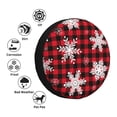 thumbnail image 4 of Susaid Snowflakes On A Buffalo Plaid Print Tire Covers,Waterproof Anti-UV Snow Sun Rain Tire Covers for RV,Truck, SUV, Trailer, Camper-17 inch, 4 of 6