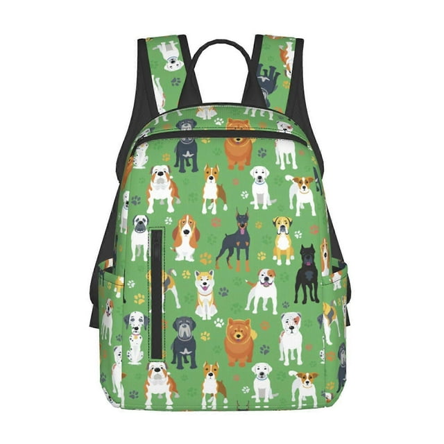 Cute Labrador Dog Pattern Backpack Casual Shoulder Daypack Lightweight Travel Backpack For Men Women