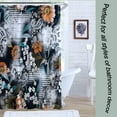thumbnail image 5 of Boho Floral Shower Curtain Orange Wildflower Vintage Style Cool Fabric Shower Curtain for Any Modern Bathroom - 72x72 Inches, 5 of 6