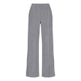 thumbnail image 5 of Iyufng Linen Pants Women Striped Straight Leg Pants Summer High Waist Loose Casual Trousers, 5 of 5