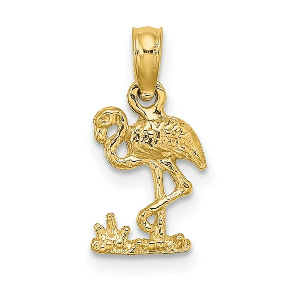 FJC Finejewelers 14k Yellow Gold Mini Flamingo Charm