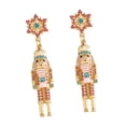 thumbnail image 4 of Segolike 2xChristmas Earrings Nutcracker Earrings Unique Cute Dress up Holiday Earrings Pink, 4 of 8