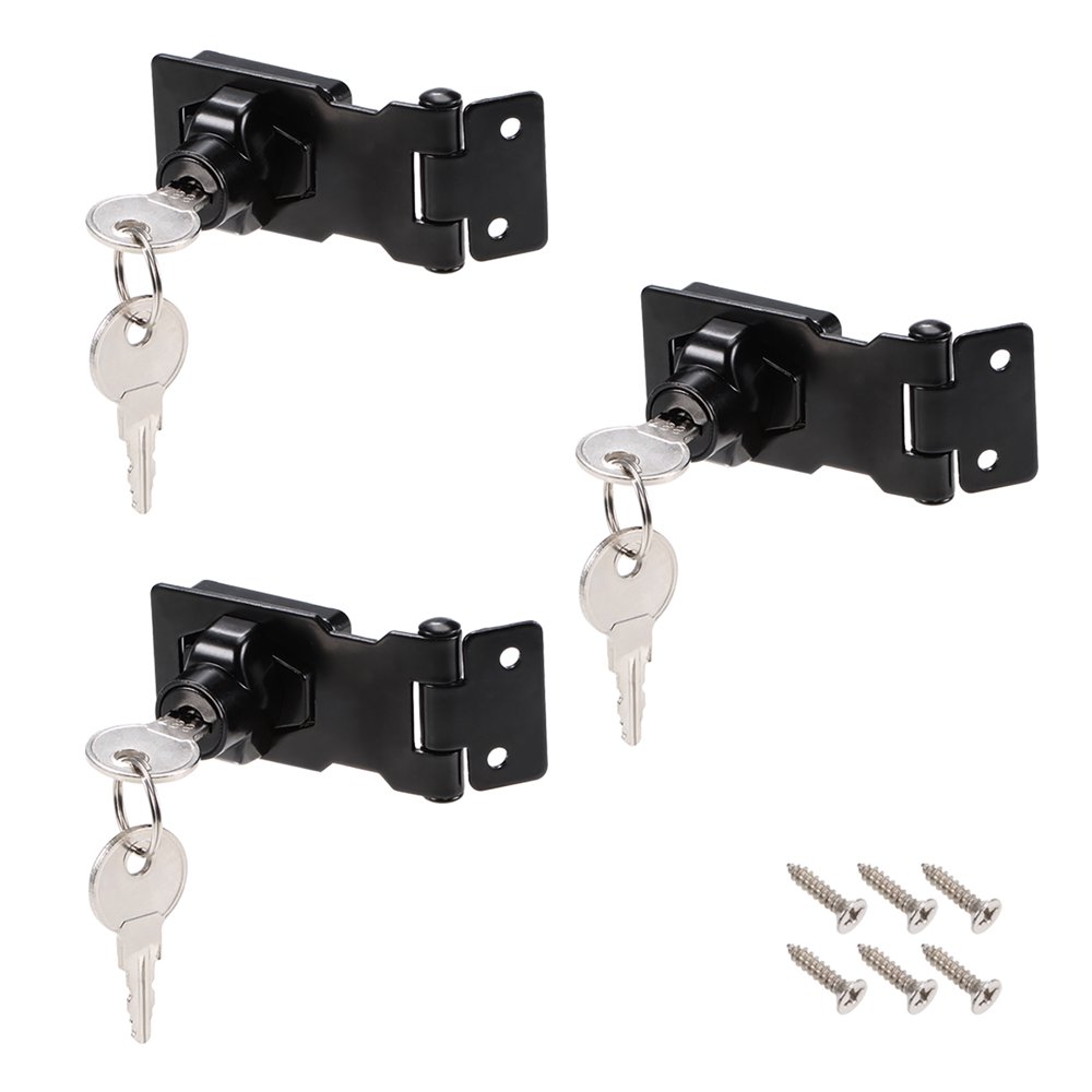 2.5inch Keyed Hasp Locks Zinc Alloy Twist Knob Keyed Locking Hasp w