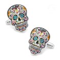 thumbnail image 1 of Gemelos para hombre con diseño colorido de calavera de azúcar, color cobre, 1 of 3