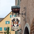 thumbnail image 6 of Welcome Garden Flag Double Sided Polyester Decorative Yard Banner with Adorable Bernese Mountain Dog Holding Welcome Sign and Flowers Design 12.5x18 Inch for Outdoor Lawn Patio Decor#28501, 6 of 6