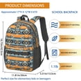 thumbnail image 3 of Geometric Diamond Orange Pattern 17" Waterproof Oxford School Backpacks for Teens, S-Shape Padded Straps, for School, Travel, Hiking, Camping, 3 of 5