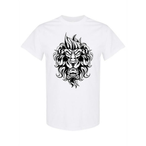 Angry Evil Lion Head T-Shirt Men -Image by Shutterstock, Male Large