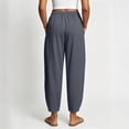 thumbnail image 6 of Guluxicc Women's Cotton Cropped Pants with Pockets Drawstring Elastic Waist Straight Leg Ankle Trousers for Summer Casual Beach Vacations, 6 of 8