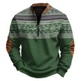 thumbnail image 2 of GrmtClth Cowboy Sweatshirts for Men Vintage Ethnic Bull Graphic Western Hoodies Casual Long Sleeve 1/4 Zip Fleece Pullover 2XL, 2 of 4