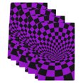 thumbnail image 2 of Purple Black Checkered Kitchen Towels Set of 4, Modern Abstract Art Absorbent Dish Towels for Kitchen, Microfiber Hand Towel, Quick Drying Tea Towel for Cleaning Decorative Dishcloths, 2 of 7
