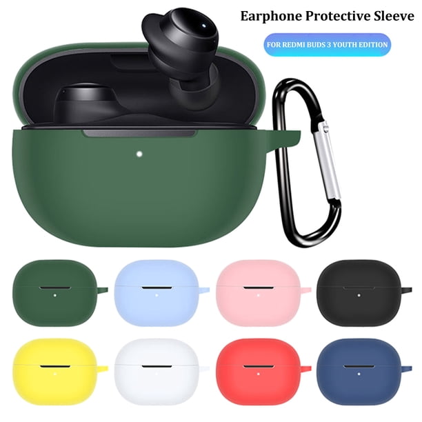 Gwong Electrónica Caja protectora Anti-Scratch Anti-Scratch con hebilla Bluetooth-Compatible con Auriculares Piel protectora de silicona para Redmi Buds 3 Edición Juvenil