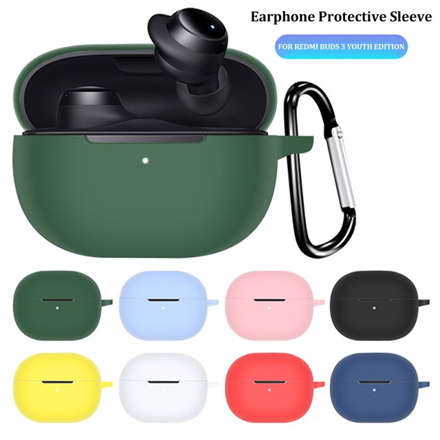 Gwong Electrónica Caja protectora Anti-Scratch Anti-Scratch con hebilla Bluetooth-Compatible con Auriculares Piel protectora de silicona para Redmi Buds 3 Edición Juvenil