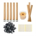 thumbnail image 1 of 60 Sets Double-Layered Wooden Candle Wicks and Stands Wooden Wicks Wood Wicks for Candles Making,Wooden Candle Wick,1 set * wood wicks, 1 of 7