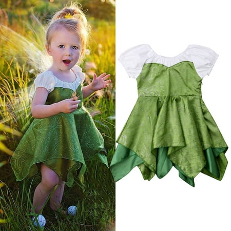 

ZIYIXIN Toddler Baby Girls Princess Summer Dress Ruffle Patchwork Knee Length A-Line Party Tutu Dresses Green 18-24 Months