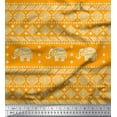 thumbnail image 1 of Soimoi Modal Satin Fabric Aztec & Tribal Elephant Animal Printed Craft Fabric by the Yard 42 Inch Wide, 1 of 1