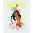 thumbnail image 2 of Disney Moana 2 Girls' T-Shirt Hei Hei and Pua Floral Design Kids Tee, 2 of 4
