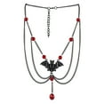 thumbnail image 6 of Gothic Necklace Women Halloween Necklace Black Moon Pendant with Multilayer Metal Chains Beads Bat Choker Necklace for Cosplay Costume Party, 6 of 8