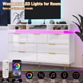 thumbnail image 5 of ChVans 7 Drawer Dresser with Power Outlet & LED Light, Modern Chest of Drawers for Closet Modern Large Dresser Organizer Cabinet for Bedroom, Living Room, 5 of 6