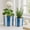 Blue, variant on Ceramic Scalloped Striped Flower Pots for Home Decor - Decorative Planters for Indoor and Outdoor Plants - Plant Pots for Living Room and Garden Decor - Set of 2, 7", 6", Pink & White