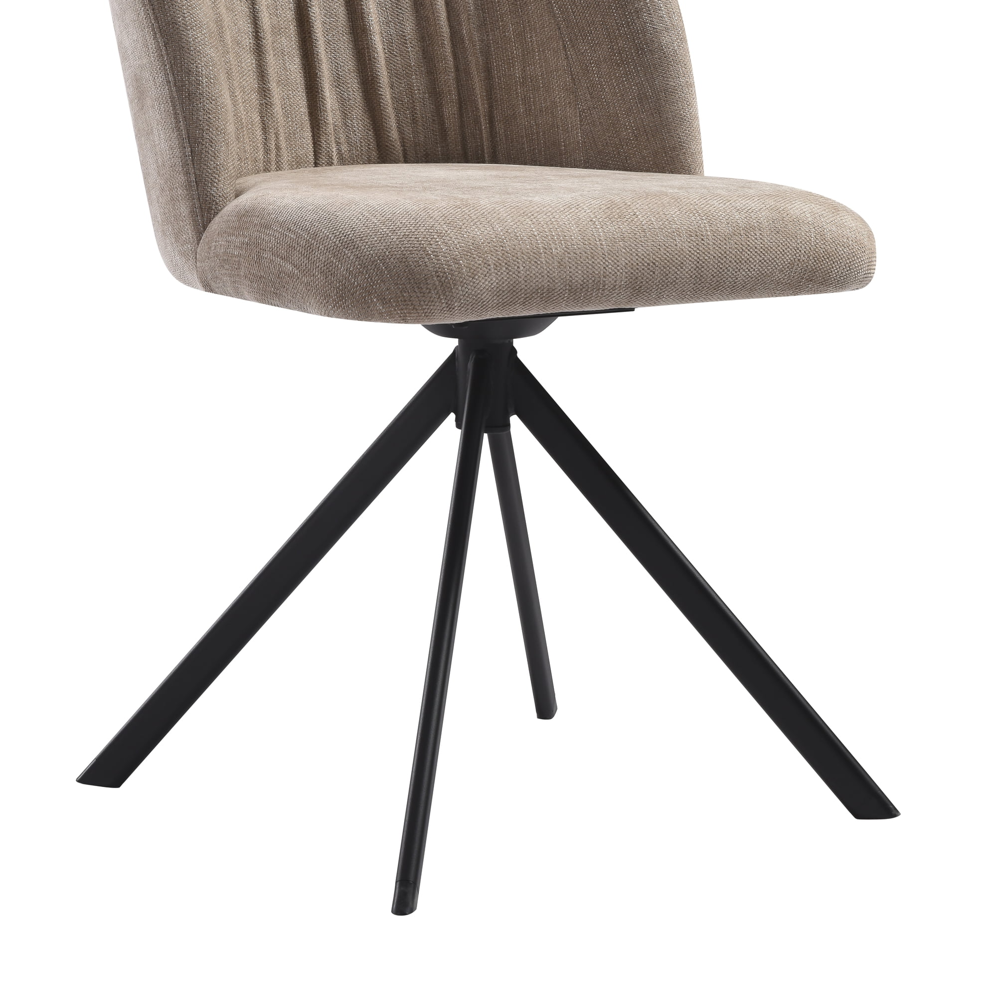 Hallie Contemporary Swivel Curved Back Almond Upholstered Dining Chair - Set of 2