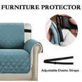 thumbnail image 7 of Sofa Slipcover for Dogs Pets&Kids, Durable Pet Cover for Sofa with Elastic Strap(79" x 68", Smoke Blue/Beige), 7 of 7