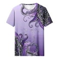 thumbnail image 4 of Women's Short Sleeve Tops Casual Tshirts Shirts Printed Tees Tshirts for Women Summer, 4 of 5