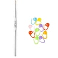 thumbnail image 1 of Agujas de tejer Addi, gancho de ganchillo de acero de 5 pulgadas (13 cm), tamaño US 18 (0,5 mm), paquete con 10 marcadores de puntadas Artsiga Crafts, 1 of 1