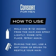(2 pack) Consort Unscented Extra Hold Hair Spray for Men, 8.3 oz., Shine Enhancing