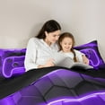thumbnail image 5 of Castle Fairy Hexagon Gamepads Twin Comforter Sets,Black Purple Gamepads Bedding Set, 5 of 8