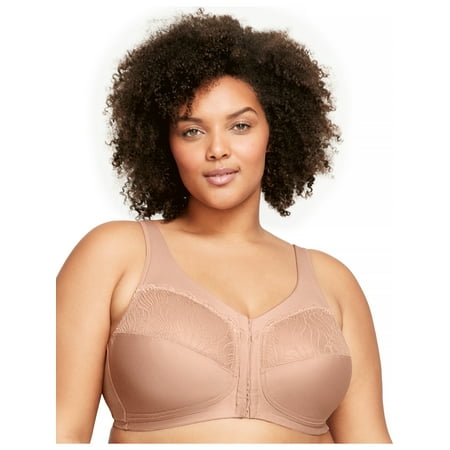 

Glamorise Full Figure Plus Size MagicLift Natural Shape Front-Closure Bra Wirefree #1210