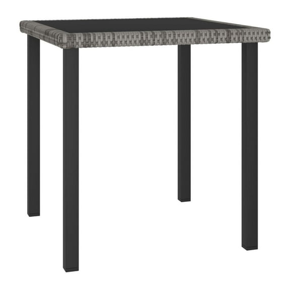 Patio Dining Table Gray 27.6"x27.6"x28.7" Rattan