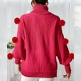 thumbnail image 6 of Maqroz Winter Sweaters for Women Long Sleeve Turtleneck Pullover Comfortable Knitting Pullovers Cute Knitted Pom Poms Top Casual Solid Color Sweater, 6 of 6