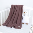 thumbnail image 5 of YIXPOH Organic Ribbed Baby Swaddle Blanket - 100% Soft Cotton Knit for Boys Girls Stroller Cuddle Blanket for Newborns Light Coffee, 5 of 9